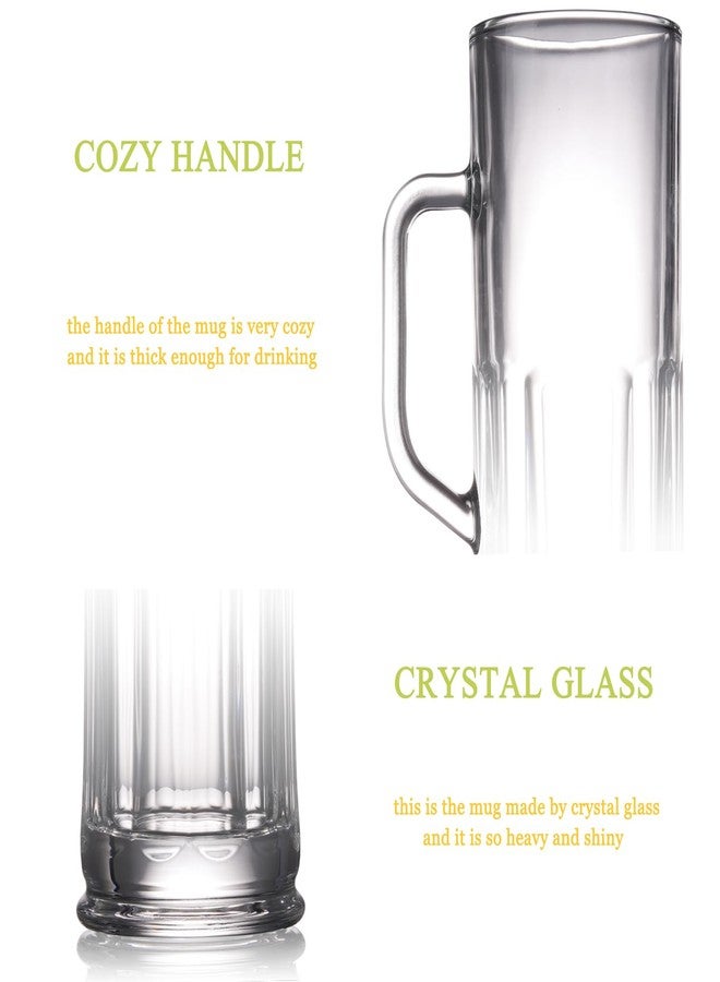 BothEarn Long Beer Mug Set of 2, 21 oz Heavy British Pub Thick Glass with Handle - Stein Cup for Beer Lover - Image 3